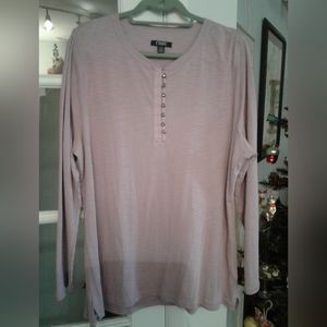 Chaps Pink Tunic with Rhinestones